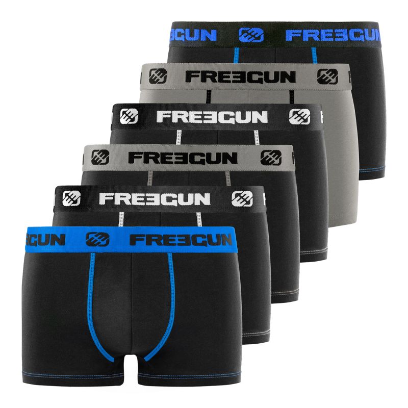 freegun Lot de 6 Boxers Freegun homme coton Bleu freegun Lot de 6 Boxers Freegun homme coton Bleu
