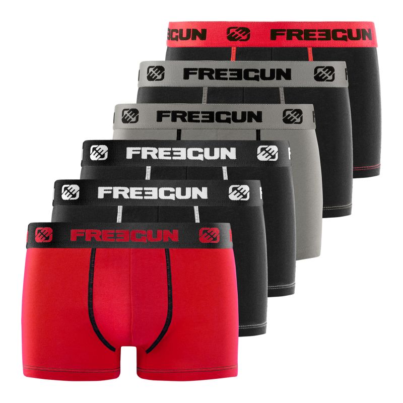 freegun Lot de 6 Boxers Freegun homme coton Rouge freegun Lot de 6 Boxers Freegun homme coton Rouge