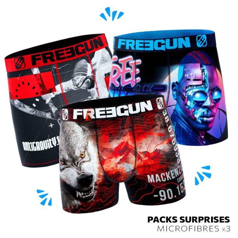 freegun Pack Surprise de 3 Boxers Freegun homme freegun Pack Surprise de 3 Boxers Freegun homme