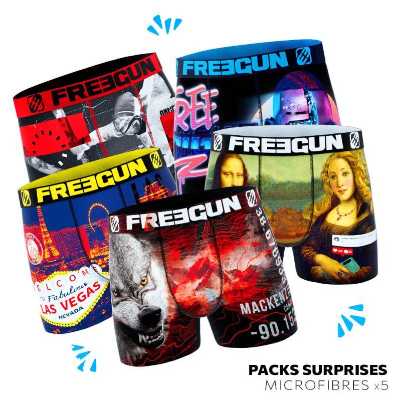 freegun Pack Surprise de 5 Boxers Freegun homme