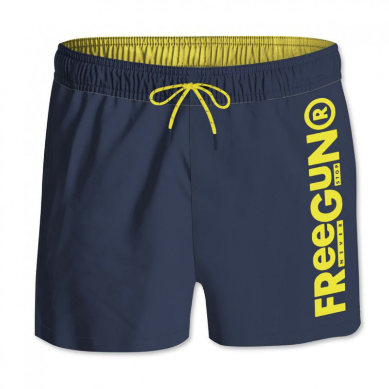 freegun Short de bain homme Bleu Marine et Jaune