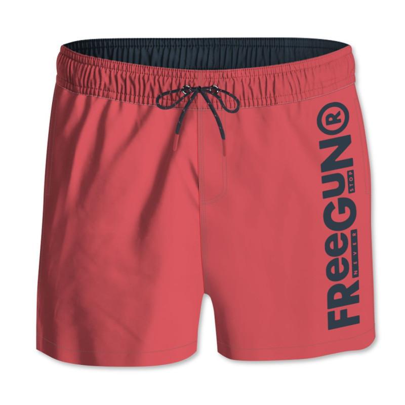 freegun Short de bain homme Rouge et Noir