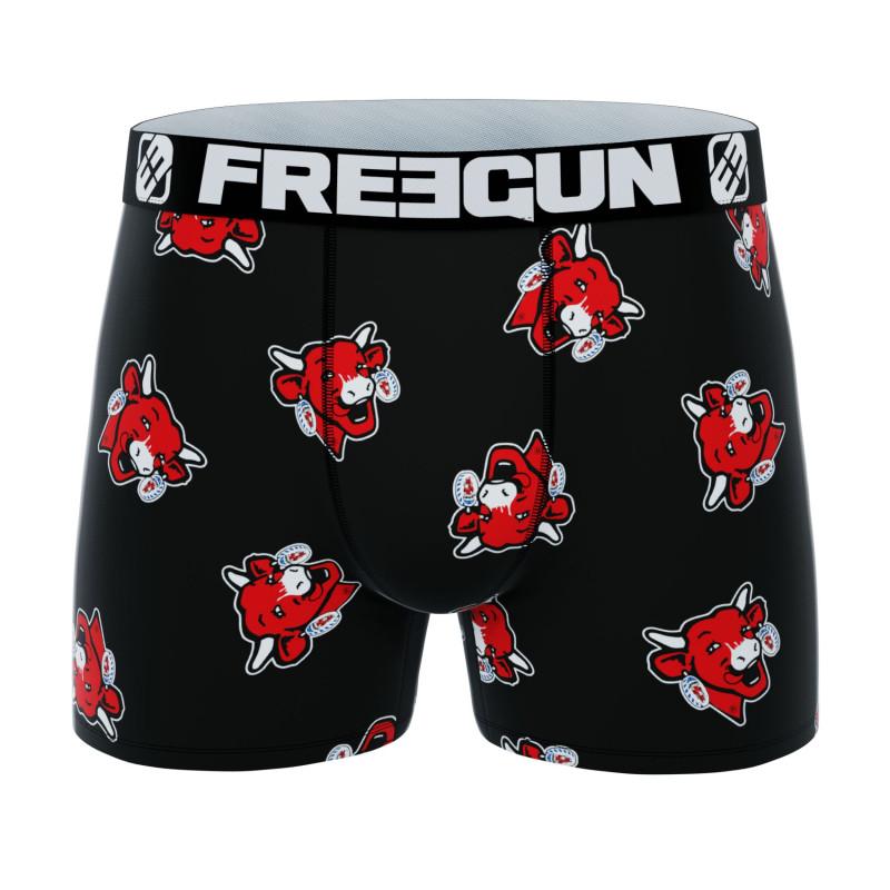 Freegun Lot De 2 Boxers Microfibre Homme La Vache Qui Rit Rouge Et Noir