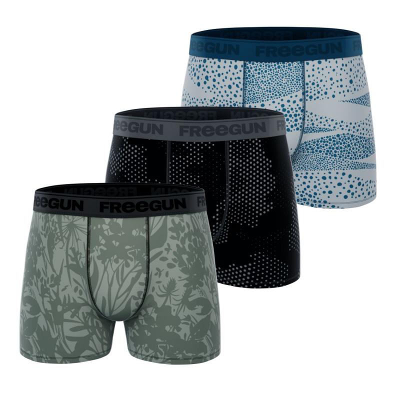 freegun Lot de 3 Boxers Coton Imprimé homme Stretch Signature Pablo freegun Lot de 3 Boxers Coton Imprimé homme Stretch Signature Pablo