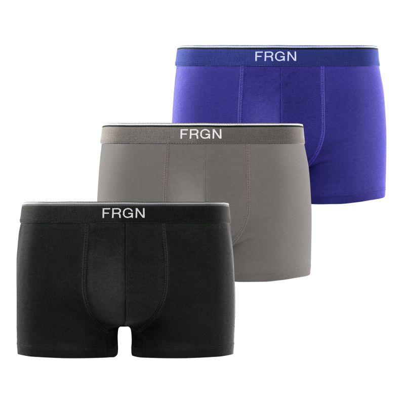 freegun Lot de 3 Boxers Coton noir bleu gris garçon ceinture fine Uni freegun Lot de 3 Boxers Coton noir bleu gris garçon ceinture fine Uni
