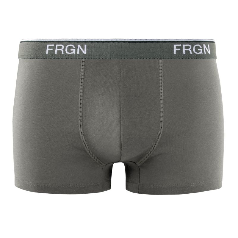 Freegun Lot De 3 Boxers Coton Noir Gris Foncé Gris Clair Homme Ceinture Fine Uni