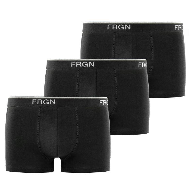 freegun Lot de 3 Boxers Coton noir homme Ceinture fine Uni