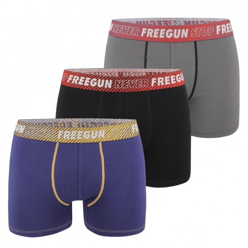 freegun Lot de 3 Boxers Freegun coton garçon Never Stop freegun Lot de 3 Boxers Freegun coton garçon Never Stop
