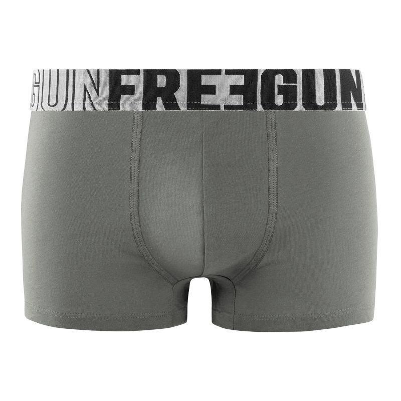 Freegun Lot De 3 Boxers Homme Coton Noir Gris Bleu Signature Andrew Freegun