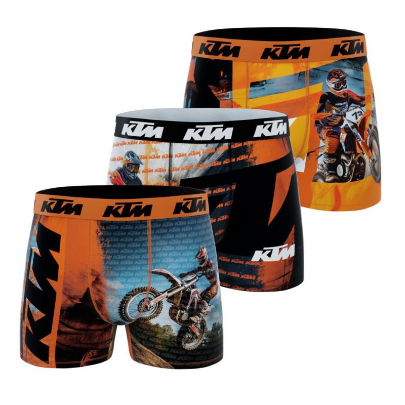 freegun Lot de 3 Boxers KTM Microfibre garcon Confort Respirant Stretch