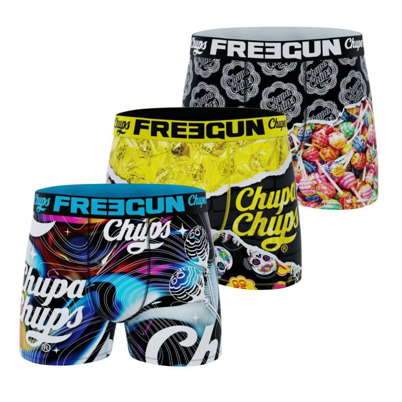 Freegun Lot De 3 Boxers Microfibre Garcon Chupa Chups Imprimé