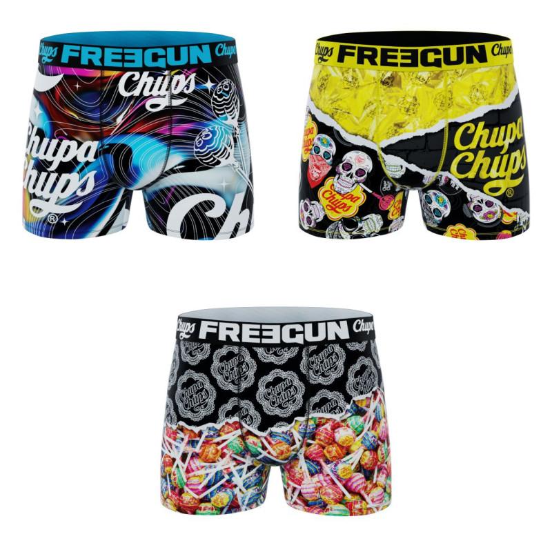 freegun Lot de 3 Boxers Microfibre garcon Chupa Chups Imprimé freegun Lot de 3 Boxers Microfibre garcon Chupa Chups Imprimé