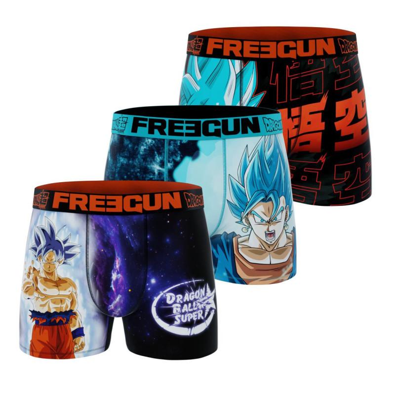 freegun Lot de 3 Boxers Microfibre garcon Dragon Ball Super Goku Vegetto Imprimé