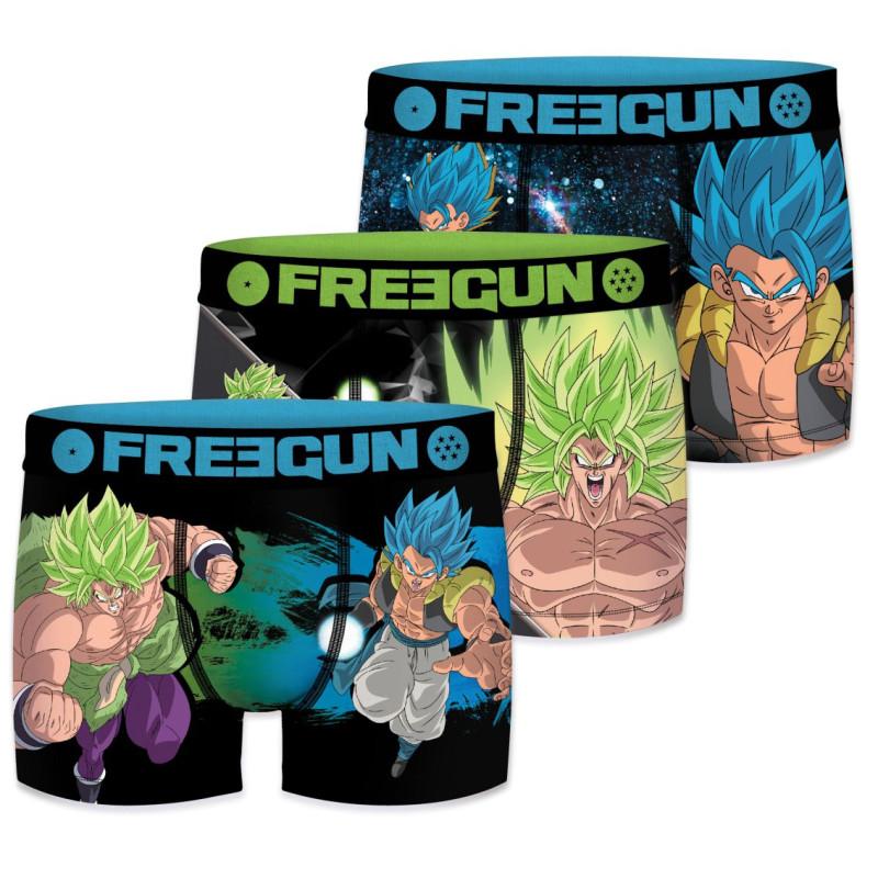 freegun Lot de 3 Boxers Microfibre garcon Dragon Ball Super : Broly Imprimé