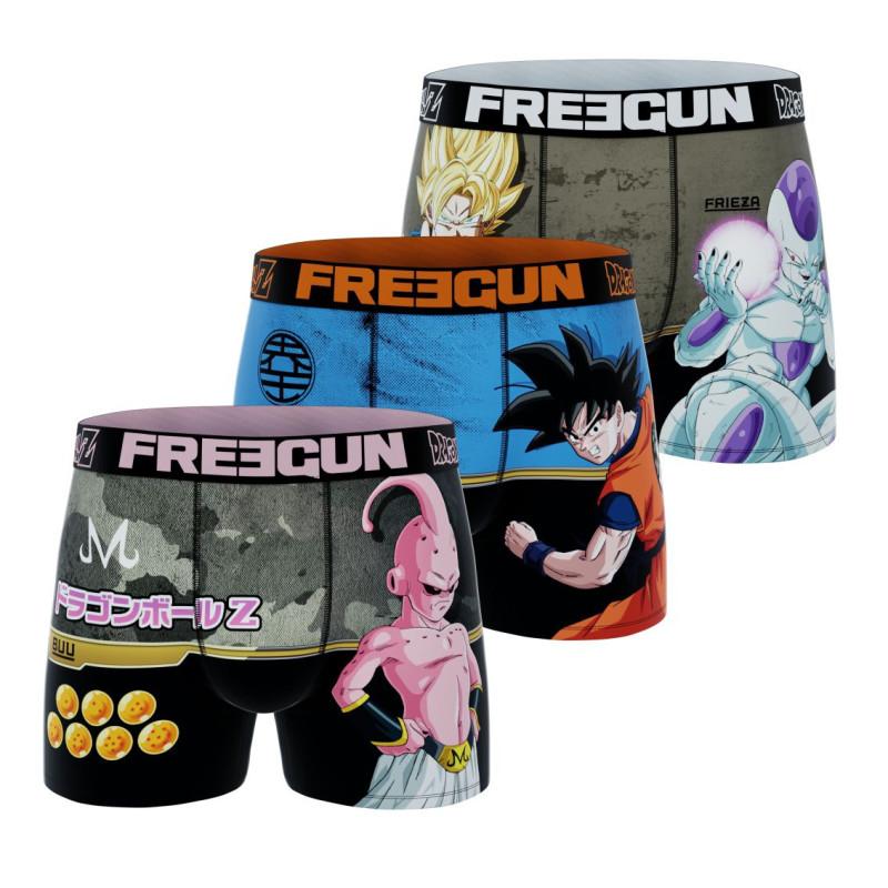 freegun Lot de 3 Boxers Microfibre garcon Dragon Ball Z Imprimé Goku Buu Freezer