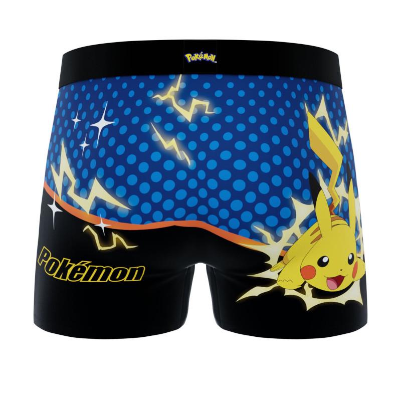 Freegun Lot De 3 Boxers Microfibre Garcon Pokemon Pikachu Dracaufeu Imprimé