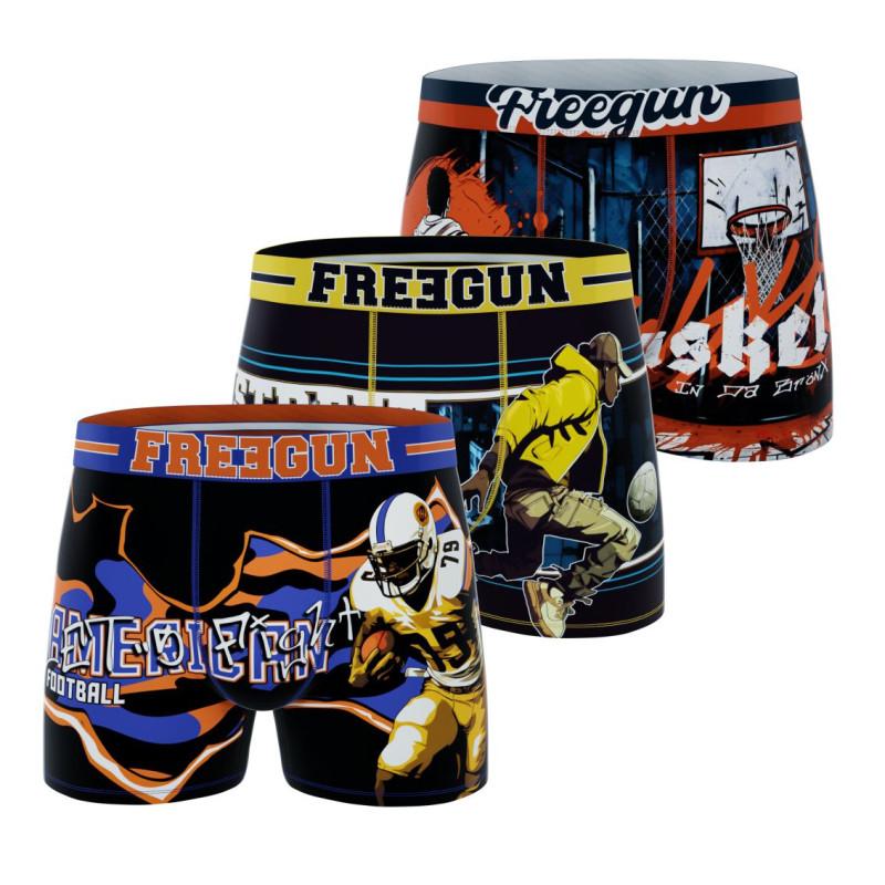 freegun Lot de 3 Boxers Microfibre homme Confort Respirant Stretch Uni Sport USA Garantie 2 ans