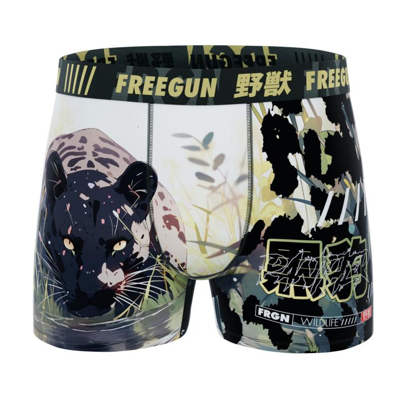 Freegun Lot De 3 Boxers Microfibre Homme Confort Stretch Imprimé Animals Garantie 2 Ans