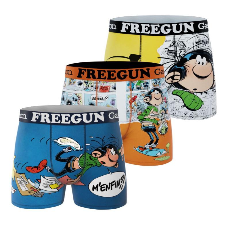 freegun Lot de 3 Boxers Microfibre homme Gaston La Gaffe Imprimé