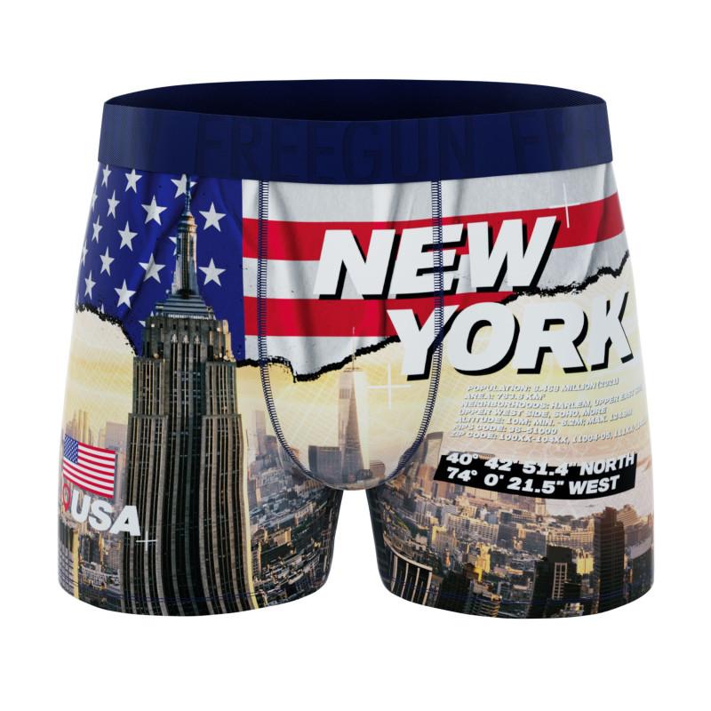 Freegun Lot De 3 Boxers Microfibre Homme Imprimé Landscape Garantie 2 Ans