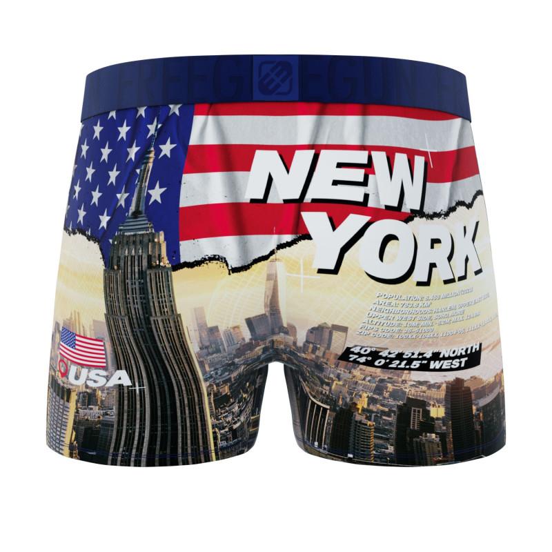 Freegun Lot De 3 Boxers Microfibre Homme Imprimé Landscape Garantie 2 Ans