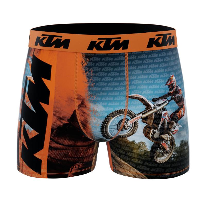 Freegun Lot De 3 Boxers Microfibre Homme Imprimé Orange Noir KTM Cross