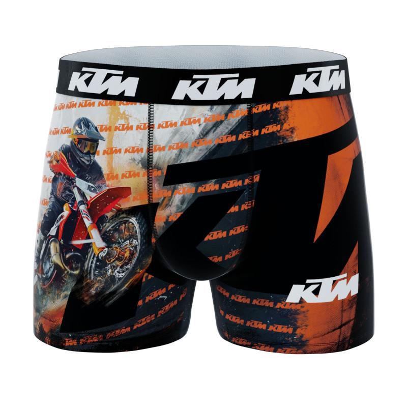 Freegun Lot De 3 Boxers Microfibre Homme Imprimé Orange Noir KTM Cross