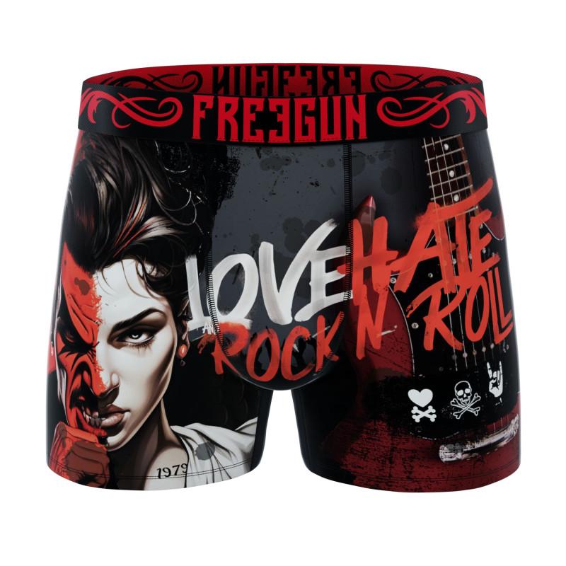 Freegun Lot De 3 Boxers Microfibre Homme Imprimé Skull Garantie 2 Ans