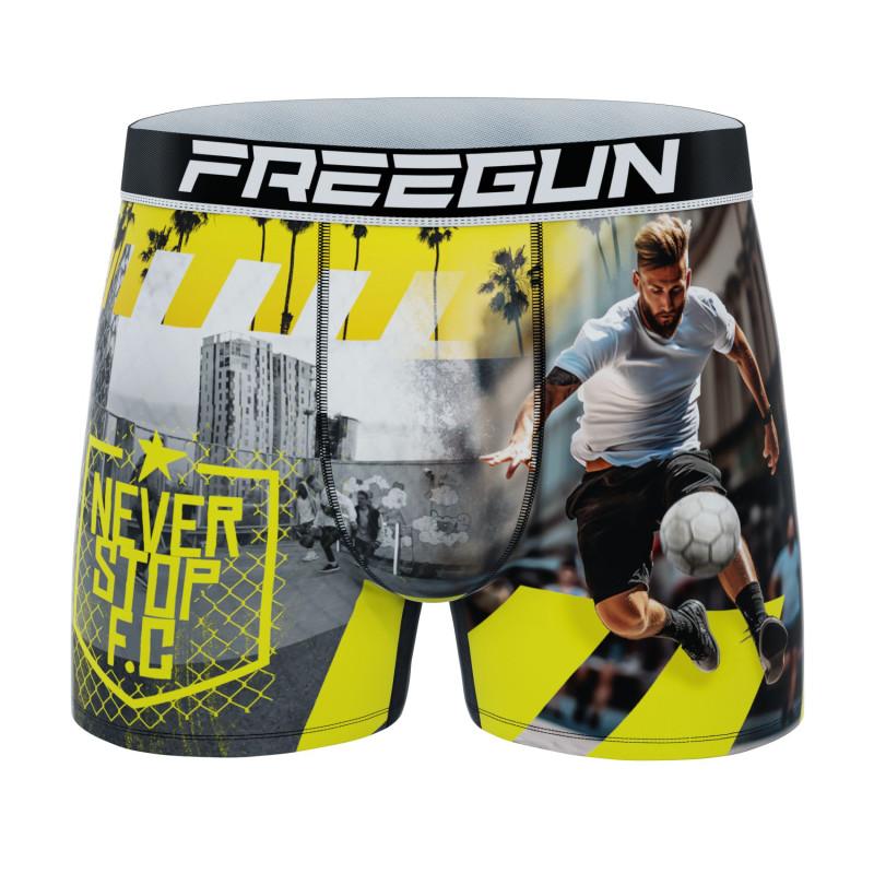 Freegun Lot De 3 Boxers Microfibre Homme Imprimé Sport Garantie 2 Ans