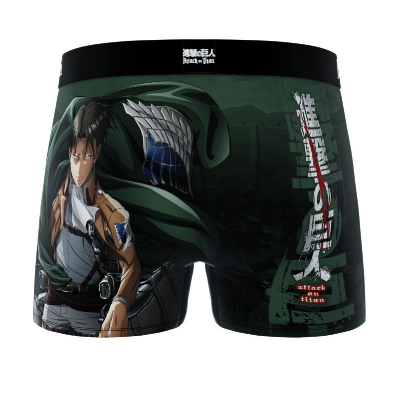 Freegun Lot De 3 Boxers Microfibre Homme L'Attaque Des Titans Eren Livaï Titan Mikasa Imprimé