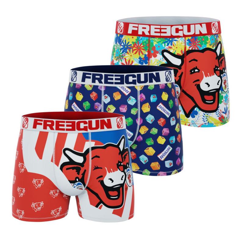 freegun Lot de 3 Boxers Microfibre homme La Vache Qui Rit Imprimé 02B