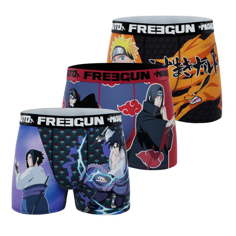 freegun Lot de 3 Boxers Microfibre homme Naruto Shippuden Imprimé freegun Lot de 3 Boxers Microfibre homme Naruto Shippuden Imprimé