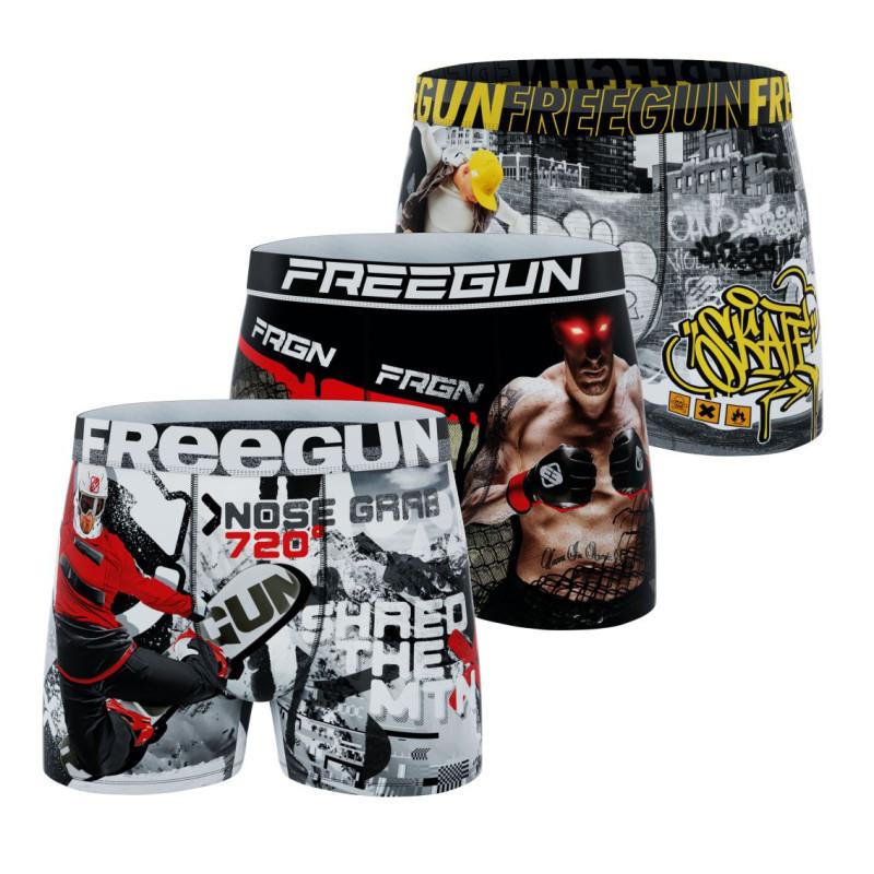 freegun Lot de 3 Boxers microfibre Homme US Sports Garantie 2 ans Stretch