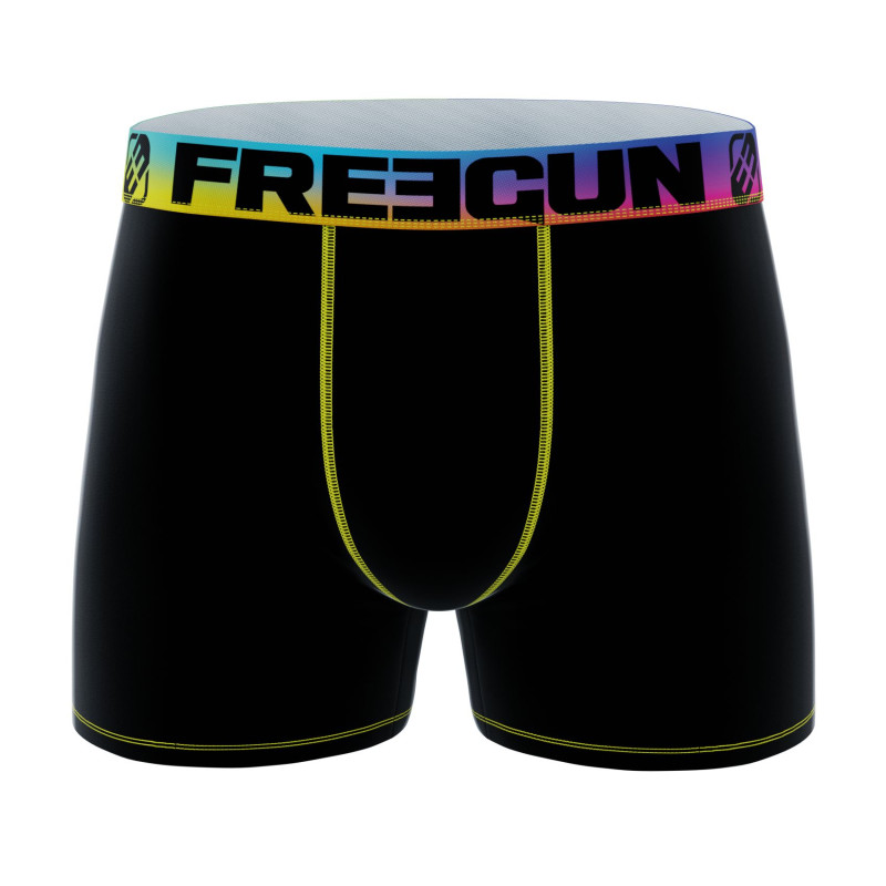 Freegun Lot De 3 Boxers Noirs Enfant Microfibre Uni Rainbow