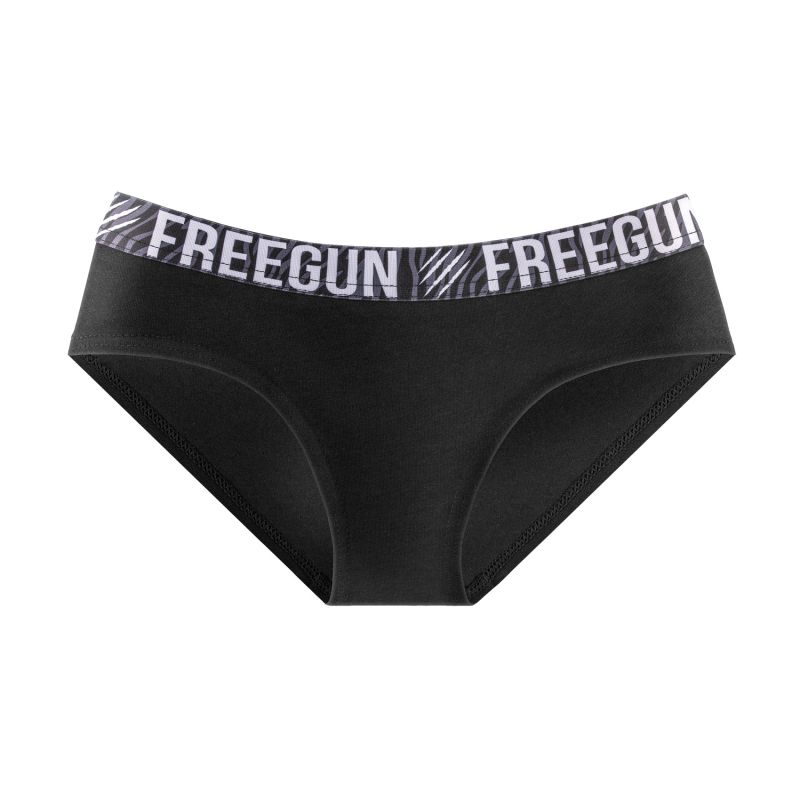 Freegun Lot De 3 Culottes Noir Rose Beige Coton Femme Stretch