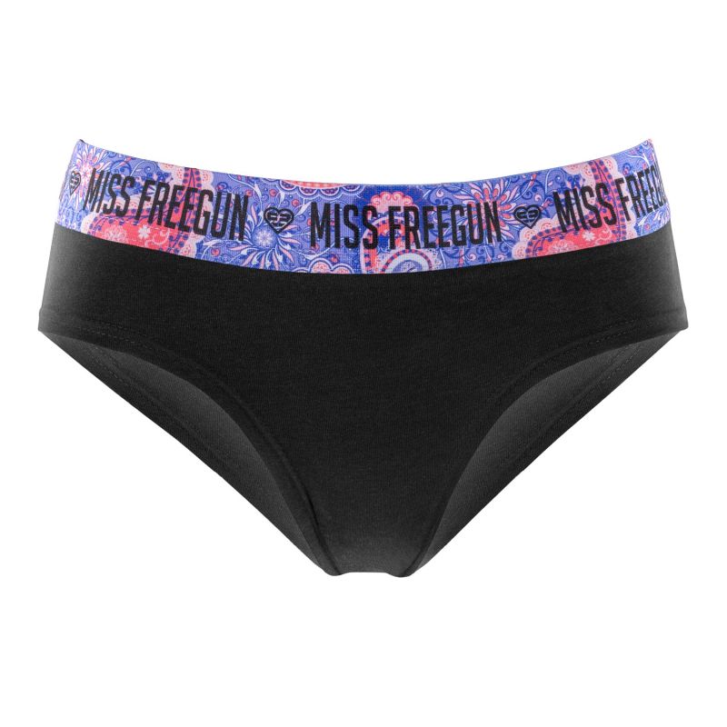 Freegun Lot De 3 Culottes Noires Coton Femme Stretch Ethnik Uni A