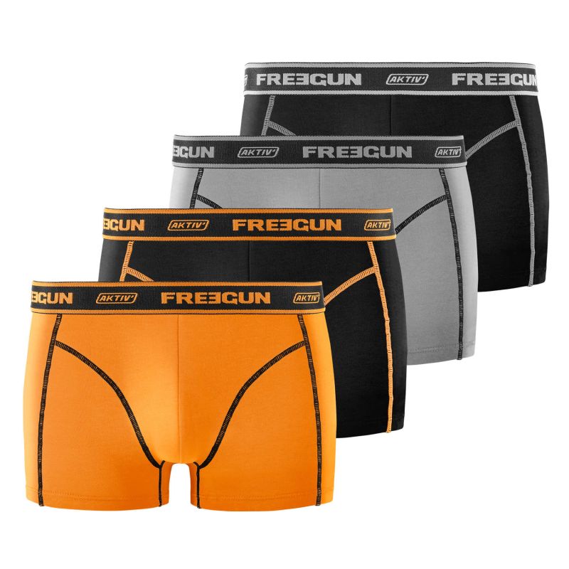 freegun Lot de 4 Boxers Coton homme Aktiv Sport Uni