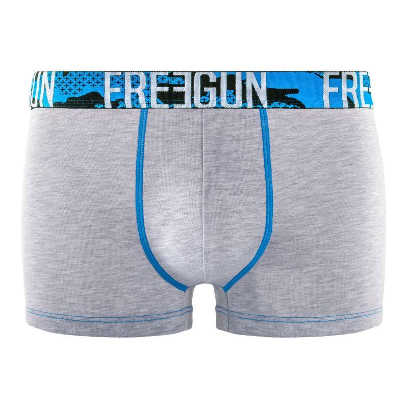 Freegun Lot De 4 Boxers Coton Homme Bleu/Gris/Blanc/Bleu Marine/Vert
