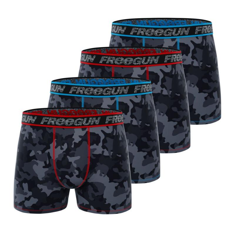 freegun Lot de 4 Boxers Coton Stretch Homme Dynamique Camouflage freegun Lot de 4 Boxers Coton Stretch Homme Dynamique Camouflage