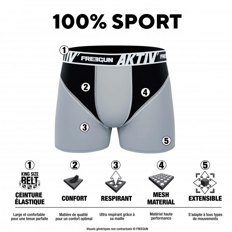 Freegun Lot De 4 Boxers Freegun Homme Aktiv Noir Et Fluo