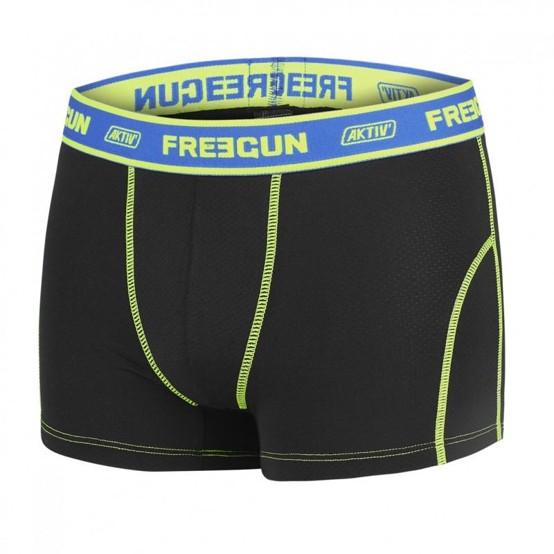 Freegun Lot De 4 Boxers Freegun Homme Aktiv Noir Et Fluo
