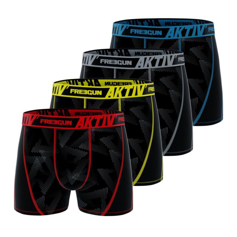 Freegun Lot De 4 Boxers Freegun Homme Aktiv Surpiqûres Colorées