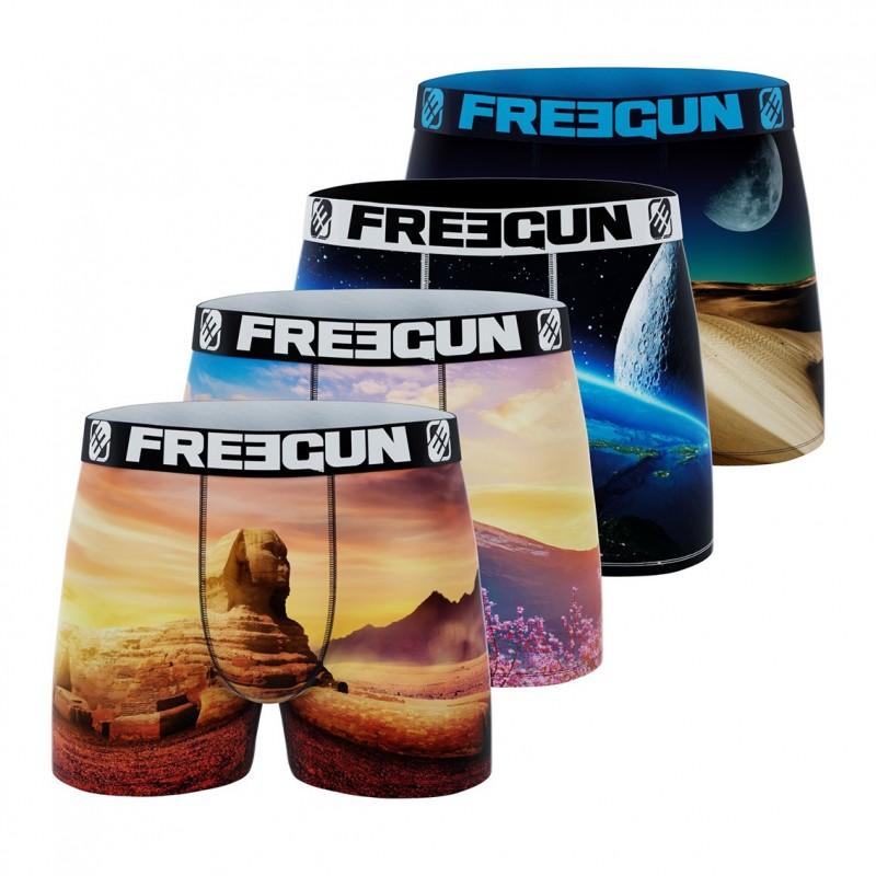 freegun Lot de 4 Boxers Freegun homme Polyester recyclé Landscape