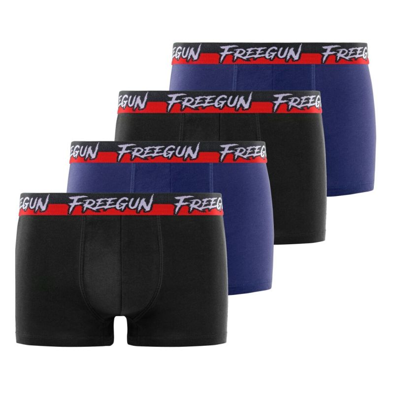 freegun Lot de 4 Boxers Homme Coton Noir Bleu Confort Respirant Stretch