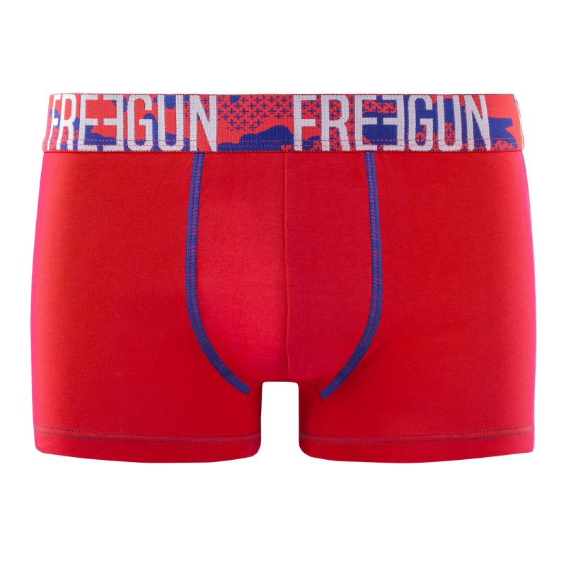 Freegun Lot De 4 Boxers Homme Coton Noir Gris Rouge Stretch