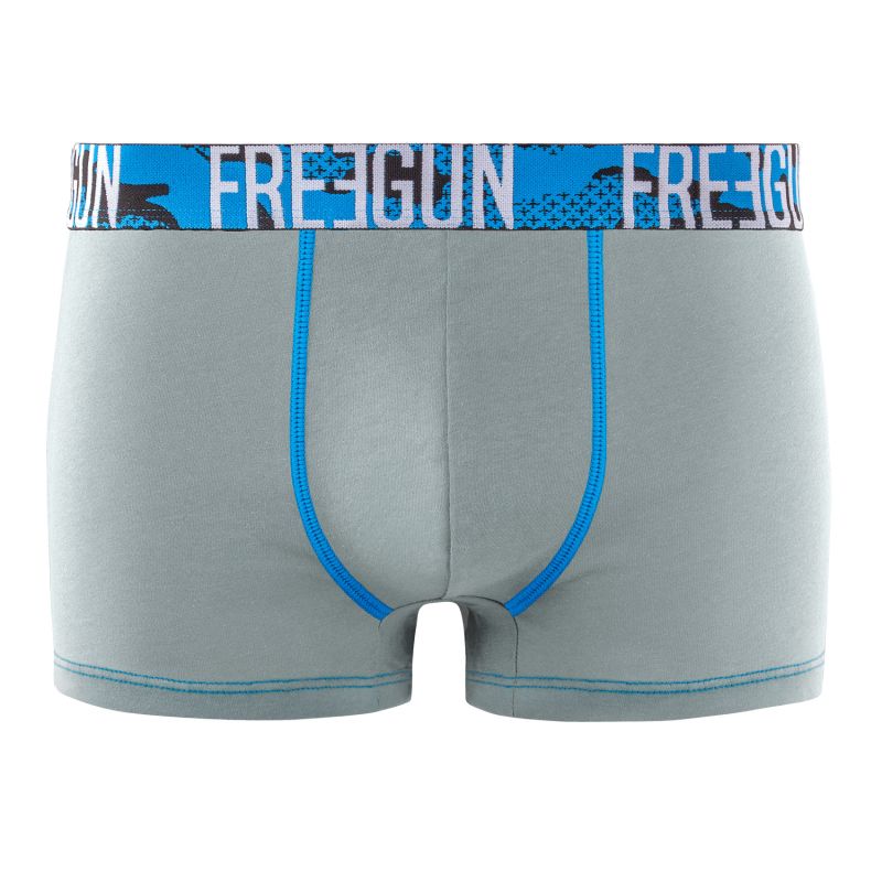 Freegun Lot De 4 Boxers Homme Coton Noir Gris Rouge Stretch