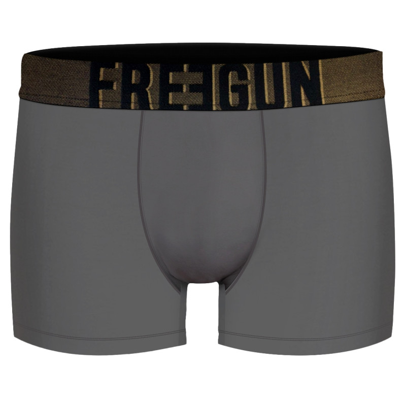 Freegun Lot De 4 Boxers Homme Microfibre Noir Gris Bleu Soft Touch Signature Karl