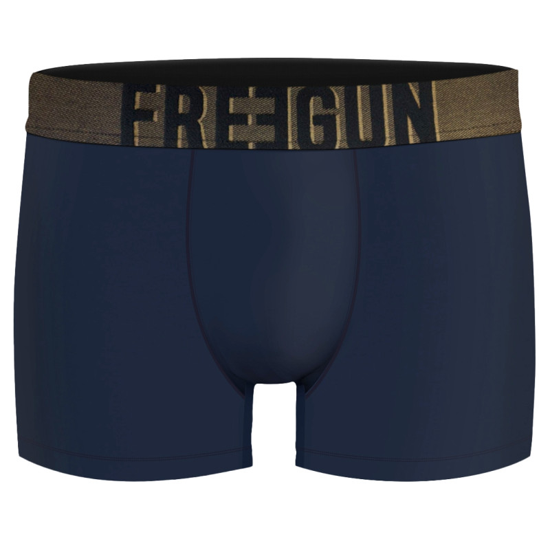 Freegun Lot De 4 Boxers Homme Microfibre Noir Gris Bleu Soft Touch Signature Karl