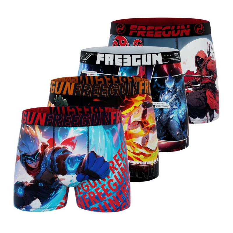 freegun Lot de 4 Boxers Microfibre garcon Imprimé Gaming Garantie 2 ans