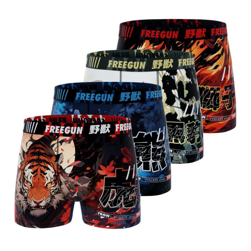 freegun Lot de 4 Boxers Microfibre garcon Stretch Imprimé Animals Garantie 2 ans